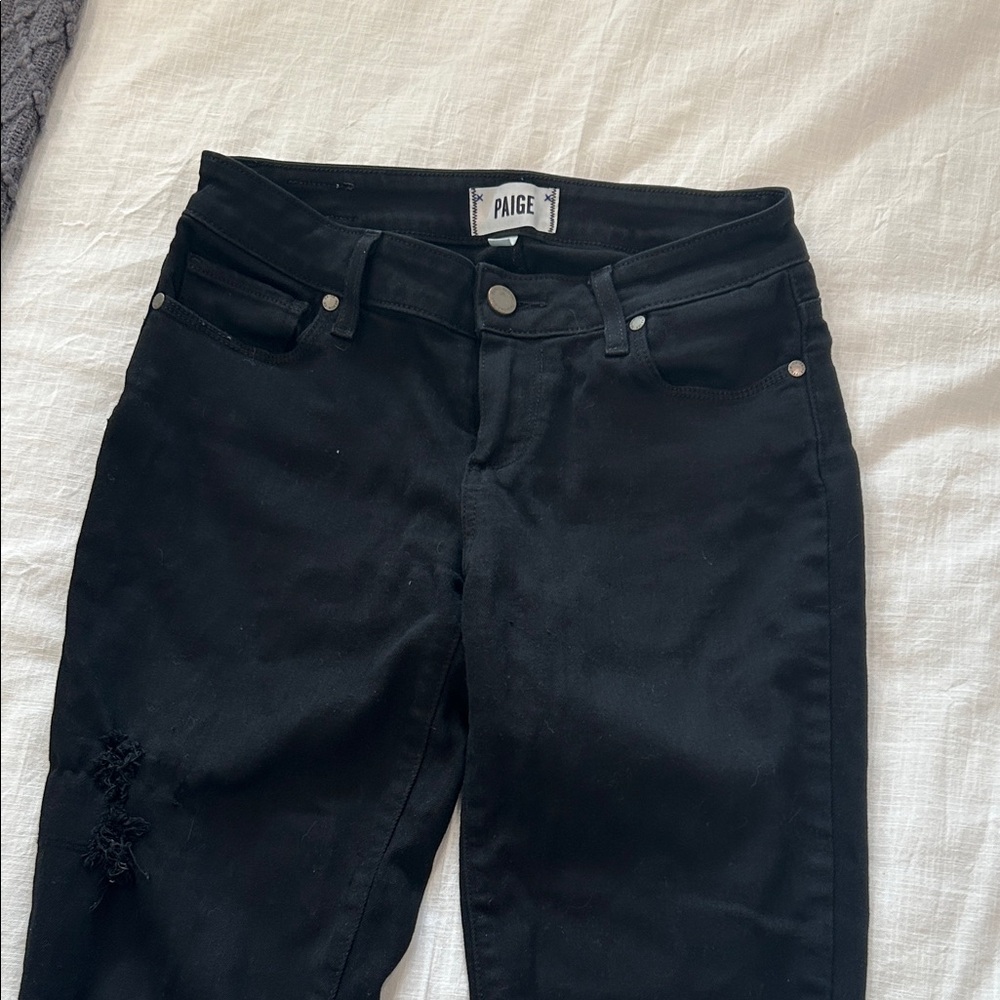 PAIGE Women's Jet Black Skinny Jeans